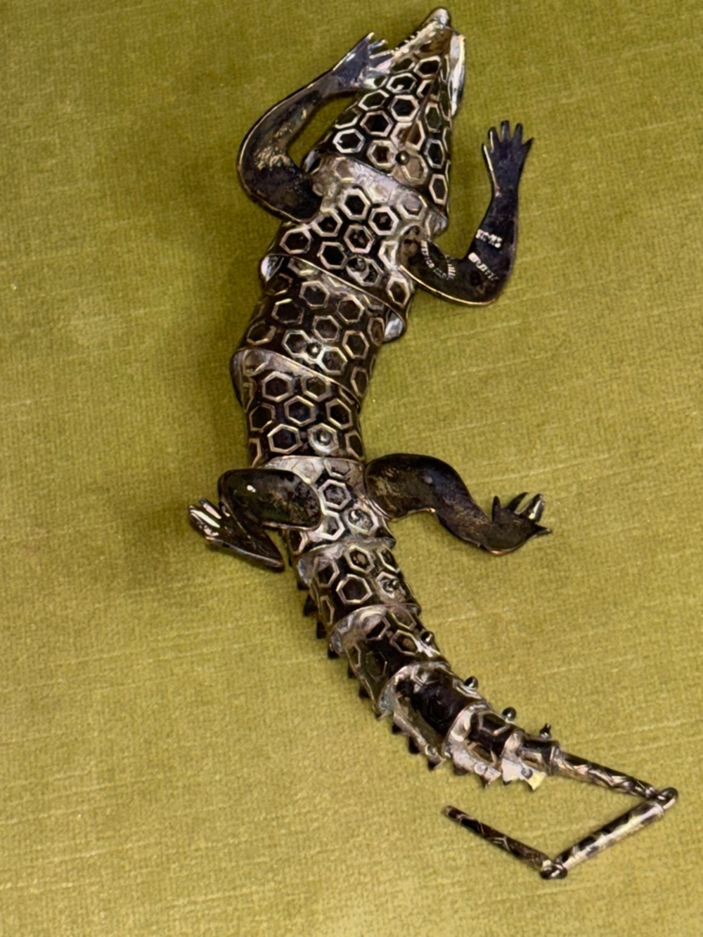 Vintage Emilia Castillo Mexico Silver Inlay IGUANA LIZARD Gekko Bottle Opener - Picture 8 of 9